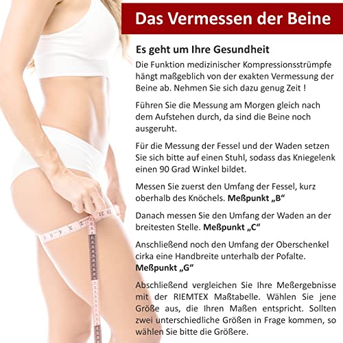 Kompressionsstrümpfe RIEMTEX Klasse 2 CCL2 für Damen und Herren