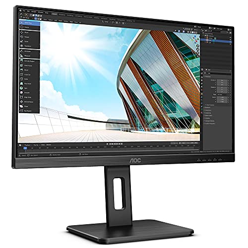 Aoc U27P2Ca - Monitor Da 27 Pollici Uhd, Usb-C Docking Monitor, Height-Adjustable (3840 X 2160, 60 Hz, Hdmi, Displayport, Usb-C, Usb Hub) Nero