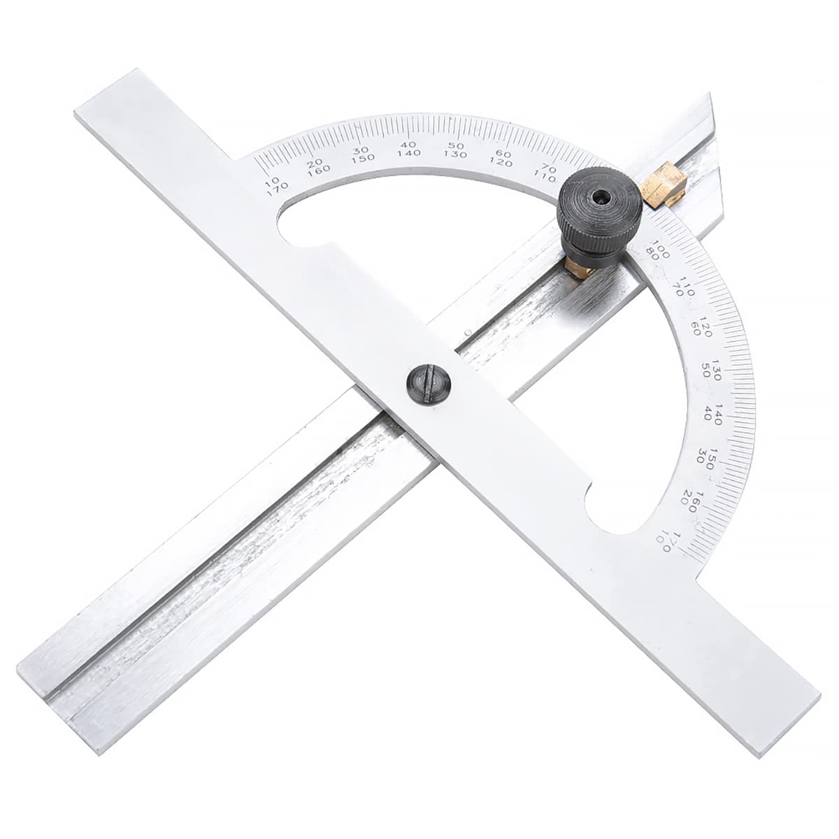 Regla del buscador de ángulo del protractor de ángulo, buscador de ángulo del protactor del ángulo de engranaje, acero al carbono 180 grados de ángulo del protactor (200x400 mm)
