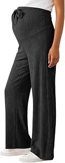 Pantalones Premamá 2026 de Pierna Ancha Cintura Elástica con Cordón – Pantalones…