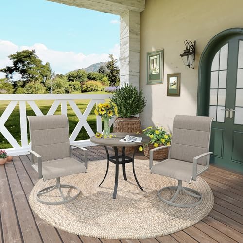 275-Patio-Bistro-Table-All-Weather-Round-Outdoor-Coffee-Table-with-Metal-Frame-Patio-Side-Table-for-Lawn-Deck-Garden-Grey-Wood-Like 275 Patio Bistro Table All Weather Round Outdoor Coffee Table with Metal Frame Patio Side Table for Lawn Deck Garden Grey Wood Like
