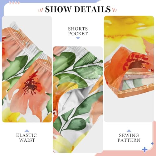 J JOYSAY Watercolor Poppy Leaves White Pajamas Pants Soft Long Pajama Bottoms Lounge Sleep Pants Size S-XL4