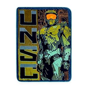 Halo UNSC Master Chief Micro Plush Fleece Throw Blanket | Plush Soft Polyester Cover for Sofa and Bed, Cozy Home Decor, Luxury Room Essential | Video Game Gifts for Adults, Teens | 45 x 60 Inches