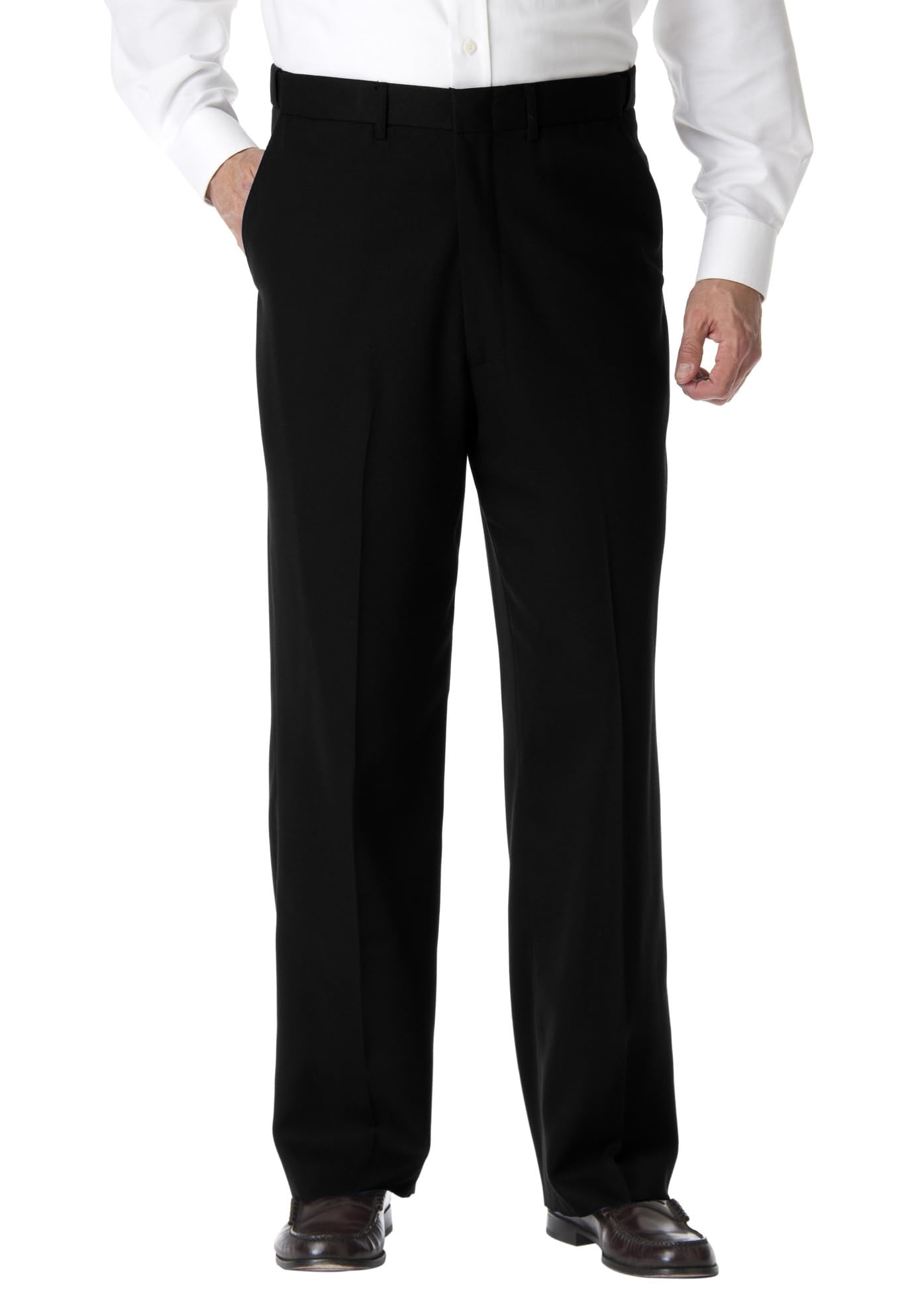 KingSize Mens Big Tall Tall KS Signature Collection No Hassle Classic Fit Expandable Waist Plain Front Dress Pants