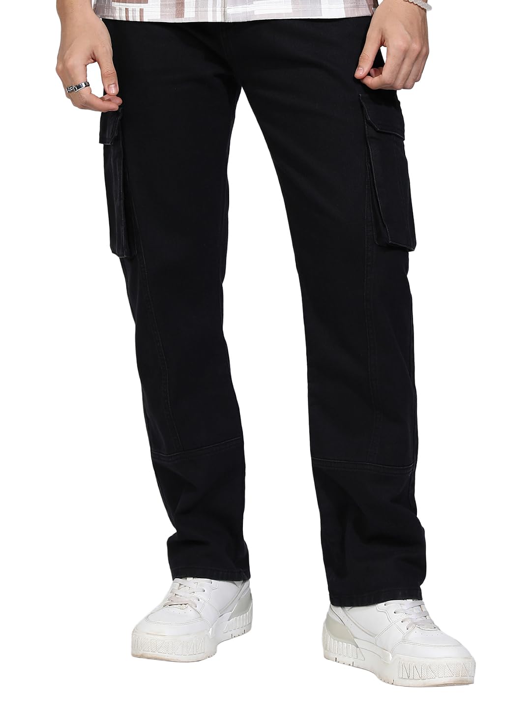 highlander Men’s Relaxed-Fit Cargo Pocket Jeans | Clean Look | Cotton Comfort | Utility Style| Cargo Jeans for Man-picture-46