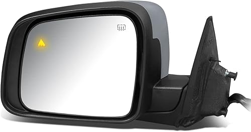 DNA Motoring OEM-MR-CH1320420 Espejo retrovisor de puerta lateral izquierdo con calor alimentado compatible con Durango 2011-2022, con detección de