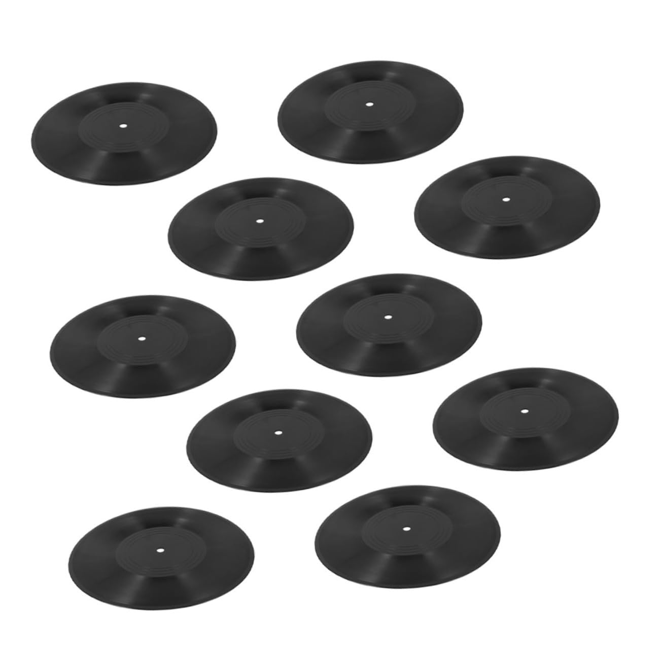 Ipetboom Decorazioni da Parete in Vinile Nero 10 Pezzi 12 Pollici Vintage in Plastica Retrò Facile da Installare per Arredamento Stanza e Decorazioni Hiphop