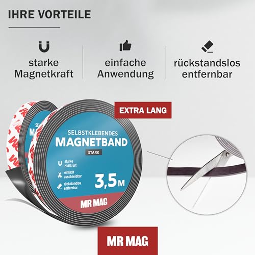 Magnetband MrMag selbstklebend stark und extra lang