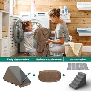 Dog-Stairs-for-High-Bed-and-Couch-Premium-Foam-Dog-Steps-for-Small-Dogs-Older-Pets-Non-Slip-Pet-Stairs-with-High-Strength-Boards-Removable-Washable-Cover-5-Tiers-Brown - Cucciolini Doodles   Dog-Stairs-for-High-Bed-and-Couch-Premium-Foam-Dog-Steps-for-Small-Dogs-Older-Pets-Non-Slip-Pet-Stairs-with-High-Strength-Boards-Removable-Washable-Cover-5-Tiers-Brown