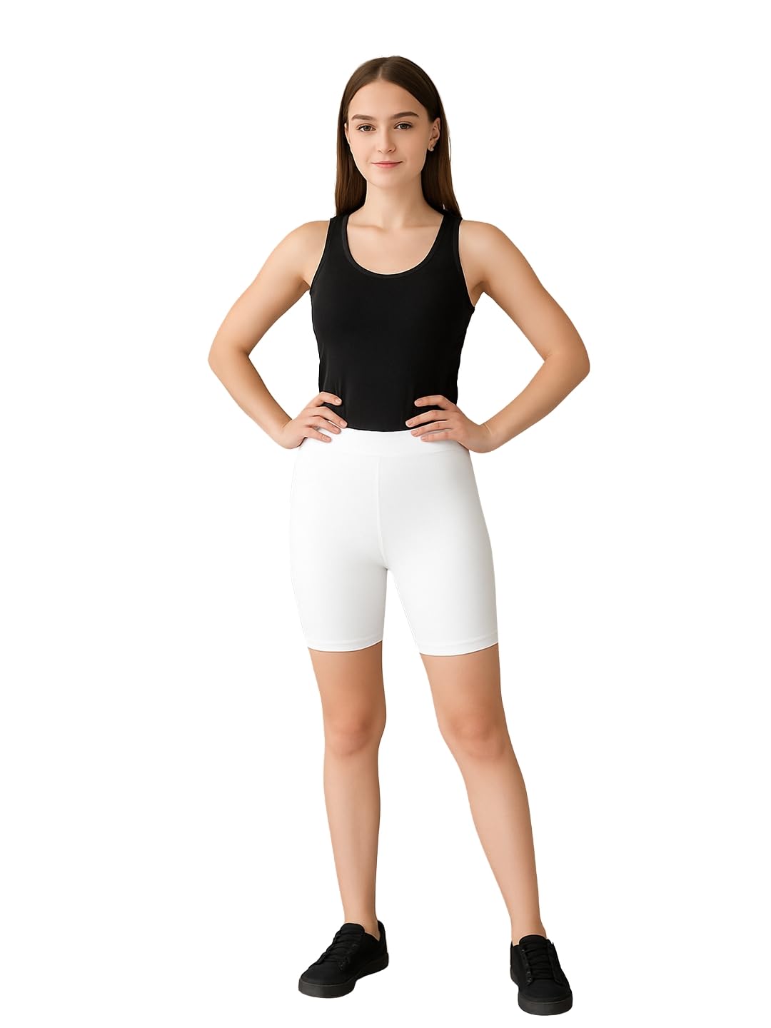 Women Cotton Stretch Slim fit Legging Shorts-image-2