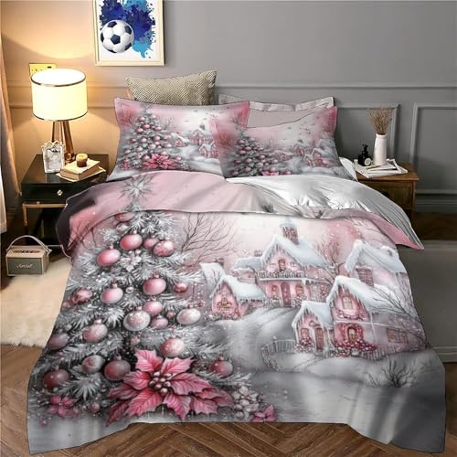 Housse de couette Noël 3D microfibre 260x220 cm avec taies - 6