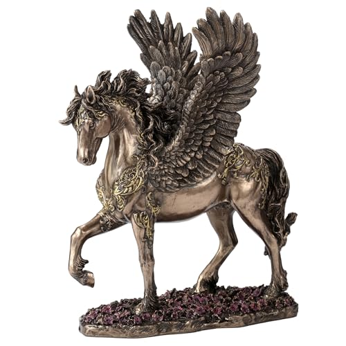 Veronese Design Statue de Cheval ailé en résine coulée à Froid - 26 cm - Sculpture Animale - Finition Bronze