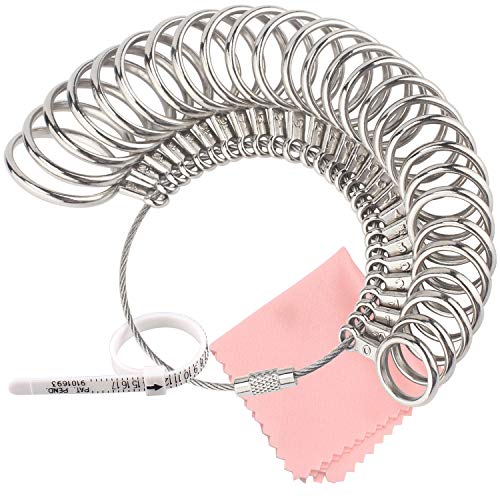 Ring Gauge Tool Ring Stainless Ring on Finger Measuring Ring Tool, Jewelry Sizers