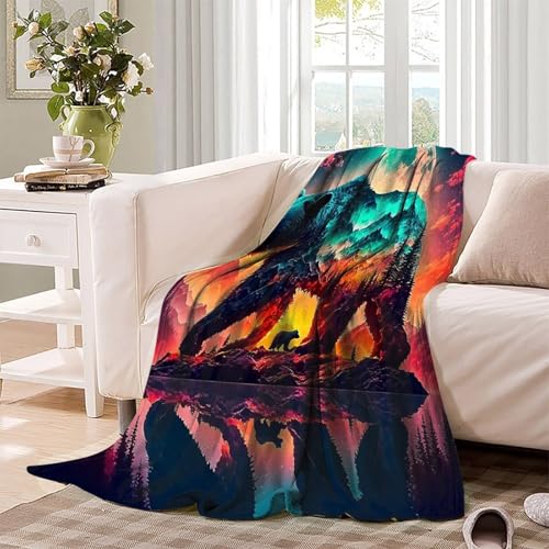 Couverture ours peluche 3D microfibre chaude pour canapé