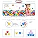 Heopeis 200 Star Ball Pit Balls Hearts for Toddlers Phthalate Free BPA Free Crush Proof Plastic - 7 Bright Colors in Reusable Play Toys for Kids with Storage Bag Indoor Outdoor