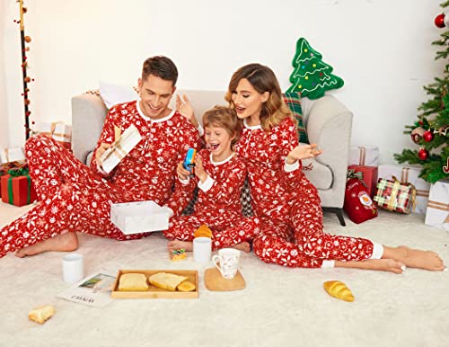 Ekouaer Christmas Pjs Set Mens Classic Long Sleeve Nightshirt With Long Bottoms Holiday Sleepwear Set(Red Christmas Pattern,Small) #TOP3