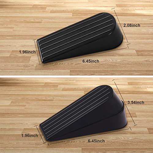 Big Door Stopper Heavy Duty Wedge -Rubber Door Stoppers For Bottom Of Door - Security Bar Door Stops For Concrete, Tile And Carpet Floors (2 Pack) #TOP2