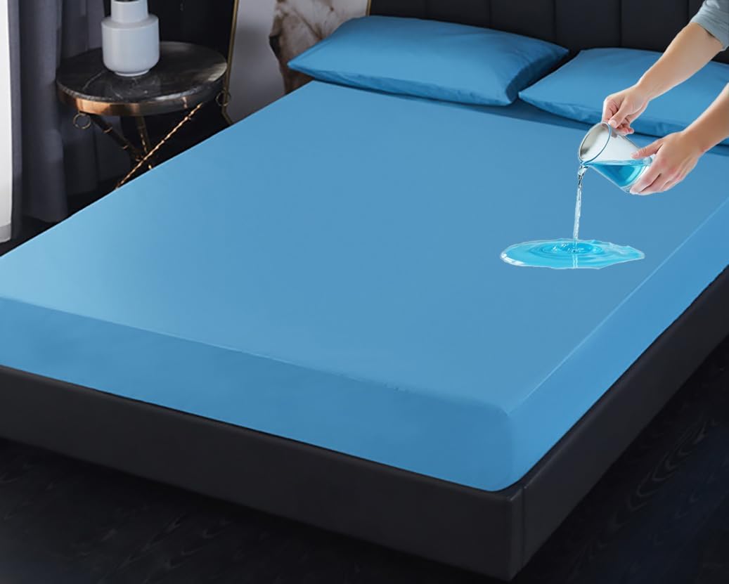 Waterproof Mattress Protector, Soft Breathable, Noiseless, Washable, 10-18" Deep Pocket (Red, Queen)