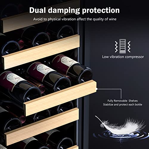Rovrak Upgrade Wine Cooler Refrigerator, 15 Inch 32 Bottle, Fast Cooling Low Noise And Frost Free Wine Fridge With Digital Temperature Control, Compressor Wine Cooler For Built-In Or Freestanding #TOP4