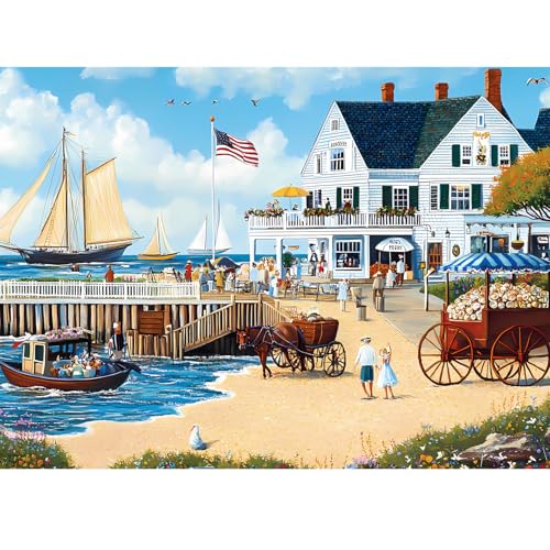 Image of Jigsaw Puzzles 300 Pieces for Adults White Villa Puzzle 300 Pieces Adult Puzzles Games for Kids Ages 8-10 10-12 Recycled Cardboard Puzzle Pieces Family Challenging Game 20.5x15IN