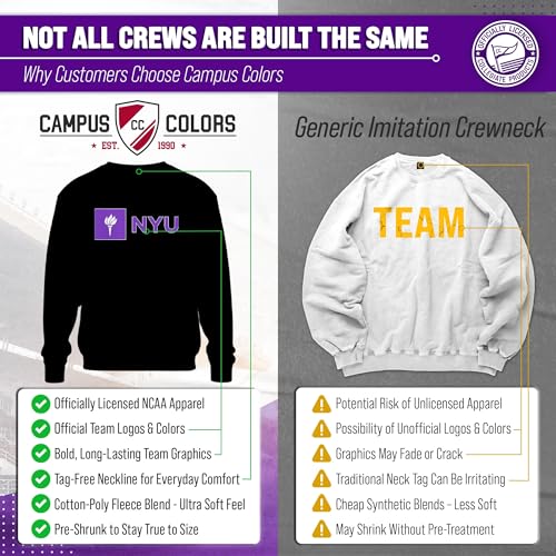 Image of NCAA College Sweatshirt Fleece Crewneck Pullover for Men and Women | Officially licensed NCAA college gameday crewneck pullover - 9 oz fleece lined sweatshirt with arch and logo design