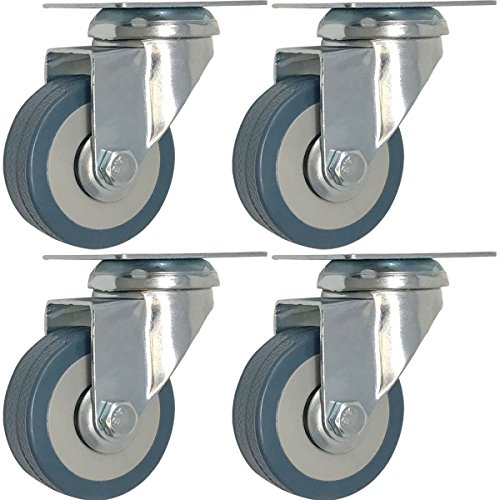 Online Best Service 4 Pack 2-Inch 200-Pound Heavy Duty Swivel Wheel Polyurethane Plate Caster (2