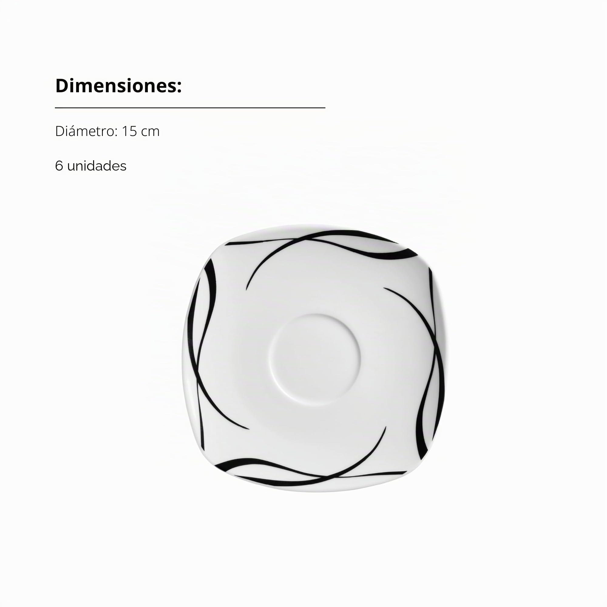 MÄSER Serie Decora, Vajilla para 6 personas, 30 piezas en forma cuadrada, elegante, atemporal, porcelana