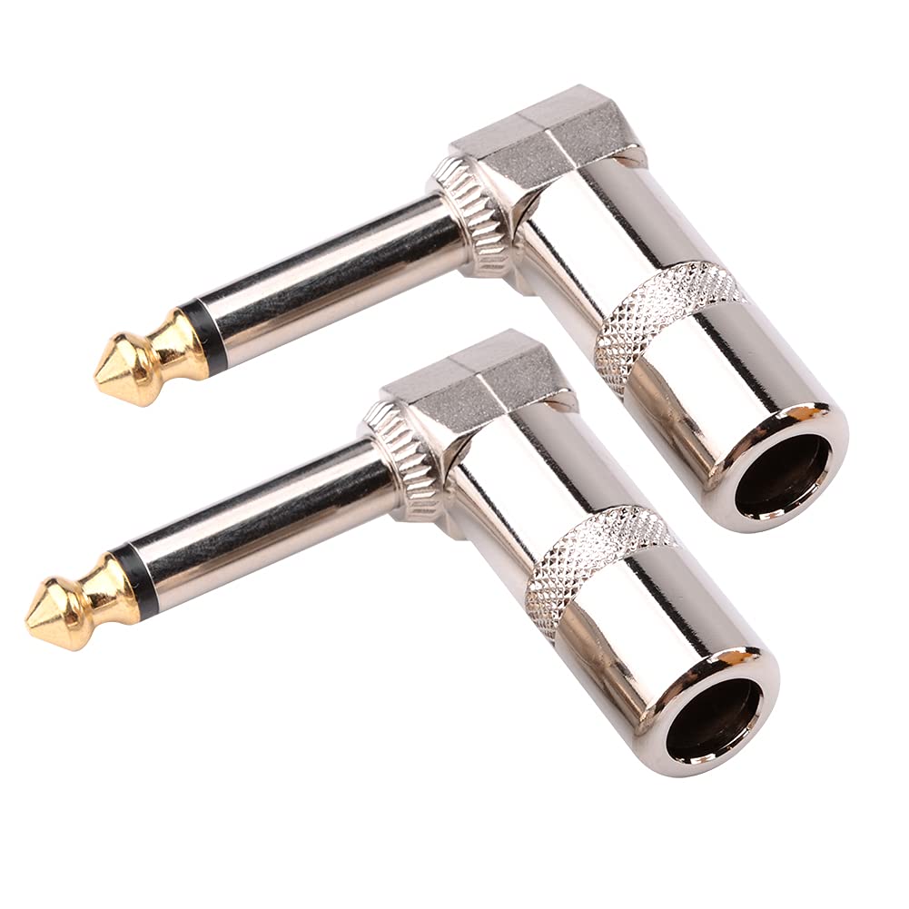 Audio 6.35mm 90 Gradi Maschio a 8mm Spina Saldatura Angolo per Altoparlante Chitarra Microfono