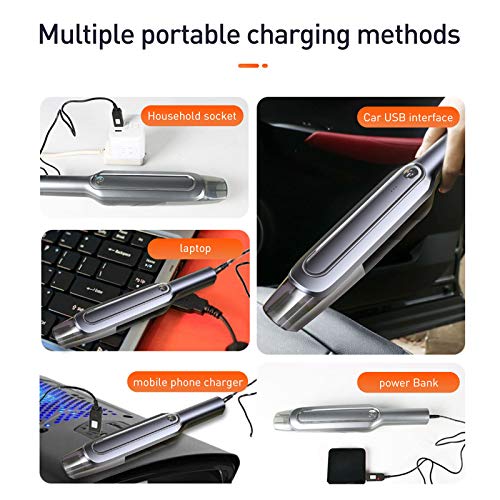 HiKiNS Aspirateur à main sans fil 6 kPa, 120 W, puissante aspiration, batterie rechargeable 4000 mAh, aspirateur à main léger pour la maison, la voiture et les animaux domestiques - Image 8