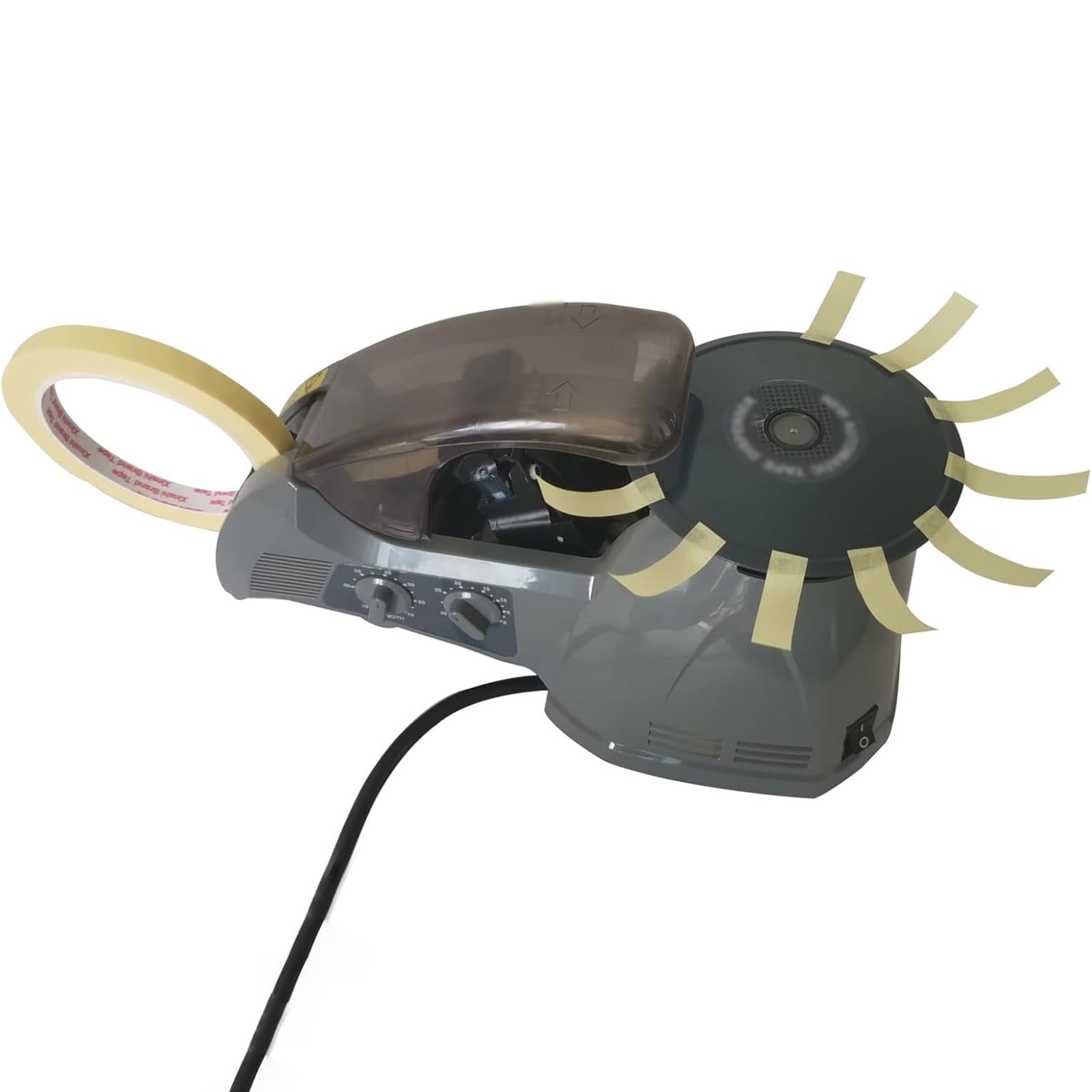 QIeAny Tape Dispenser, Electric Tape Cutting Machine for Office,Suitable Tape Width Range: 5-25MM,length 10-60MM,Knob Adjustment,Suitable for Office Use,RT-3700