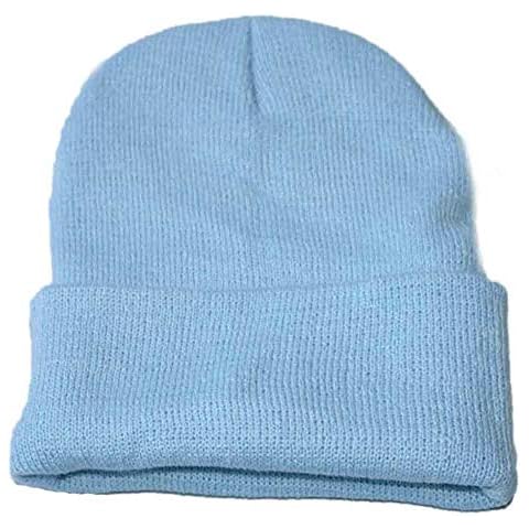 Kobilee Men's Slouch Beanie, Tsunami Hat Unisex Hop Hip Slouchy Winter Hat Ski Warm Knitting Baseball Caps Light Blue Cover