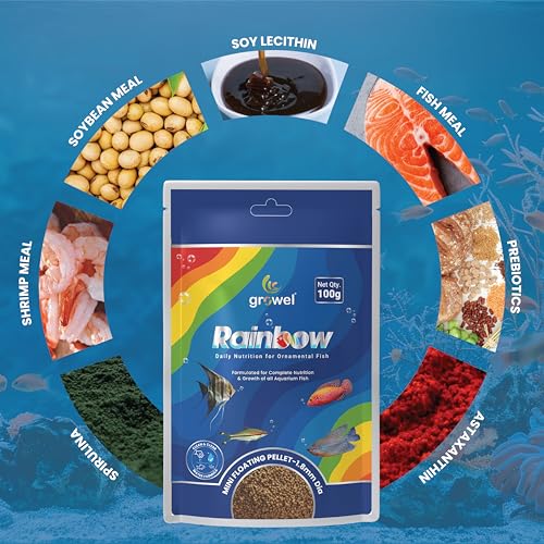 Image of Mini Floating Fish Food Pellets 100g | 1.8mm Pellet Size | Highly Digestible & Nutritious Fish Feed for All Aquarium Fish