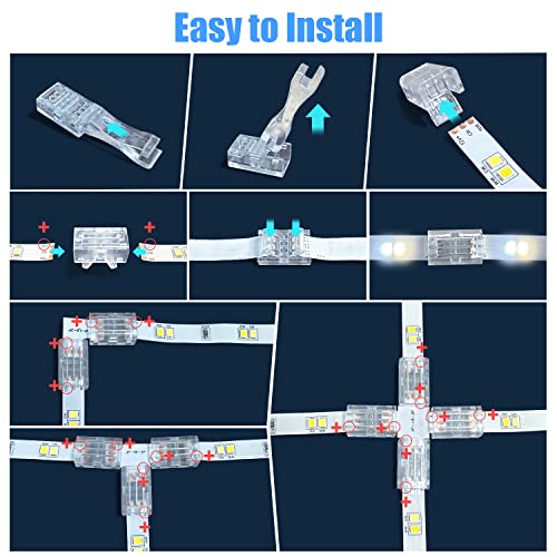 Wefomey LED Strip Connectors, Transparent Cuttable X - Image 4