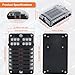 Risornda 12V Fuse Block, 12 Way Marine Fuse Panel with LED Indicator, Waterproof Fuse Box or Cars, Boats, RV, Truck, Yachts, 24 Fuses (5A/10A/15A/20A) & Stickers Included