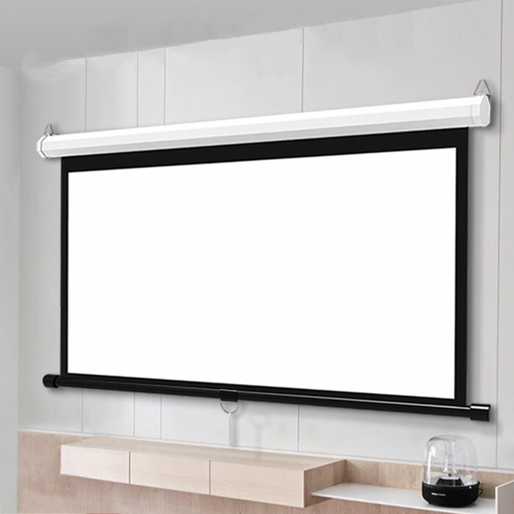 Schermo per Proiettore HD Telo Proiettore Manuale con Auto-bloccaggio,Schermo Videoproiettore per Home Theater,Cinema,Ufficio(60in/147cm)
