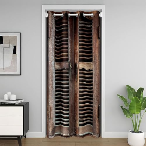 Feelyou Wooden Vintage Door Curtain for Doorway Privacy 34"x80"