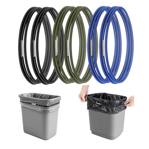Bandes en caoutchouc pour poubelles de 22,7 à 97L, élastiques de maintien durables lot de 6