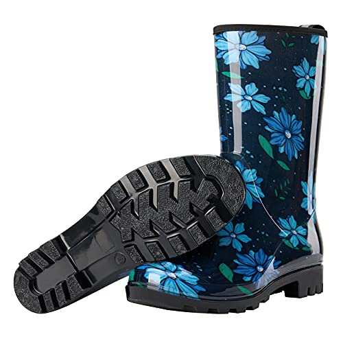 Image of HISEA Women's Rain Boots Waterproof Mid Calf Garden Farm Rubber Boots