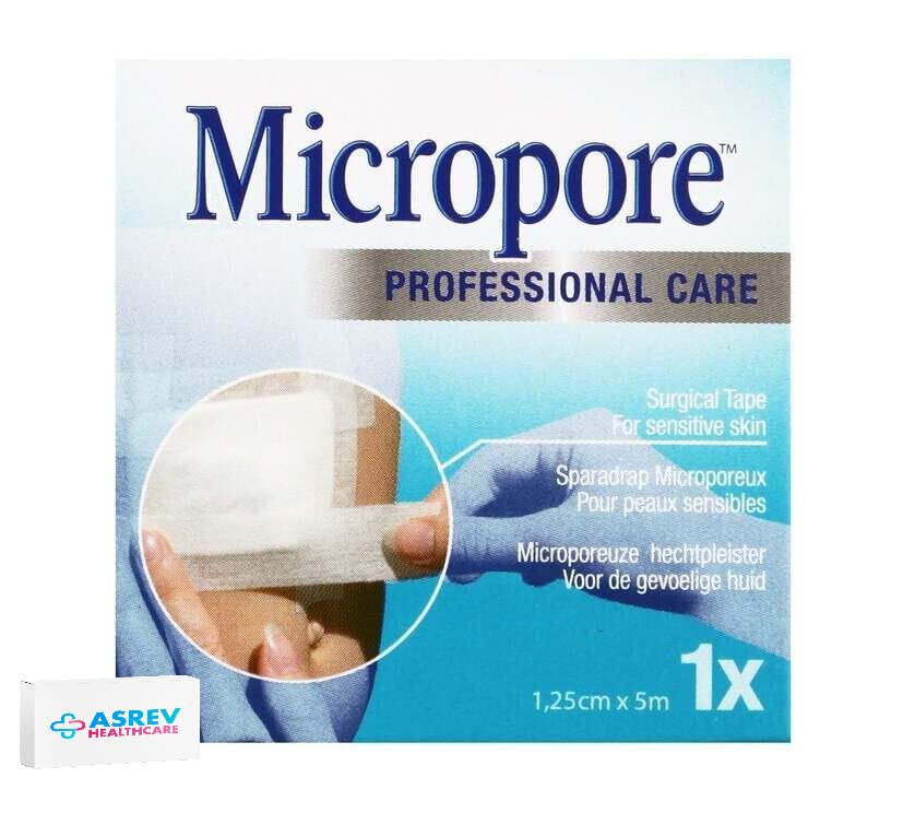 Micropore Professional Care Surgical Tape for Sensative Skin - 1.25cm x 5 Meters
