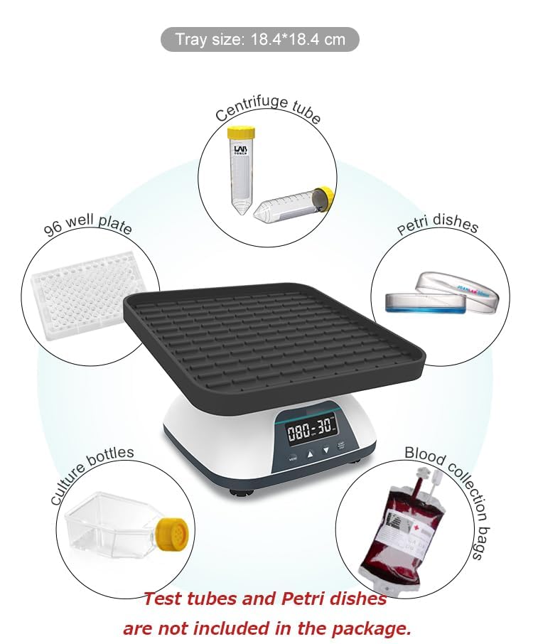 3D Oscillator Shaker 3D Motion Type Shaker Digital 3D Shaker and Oscillator with Speed Range 10 to 80rpm Tilt Angle 10°Max Load 0.8kg for Liquid Shaking and Scillating Mixing
