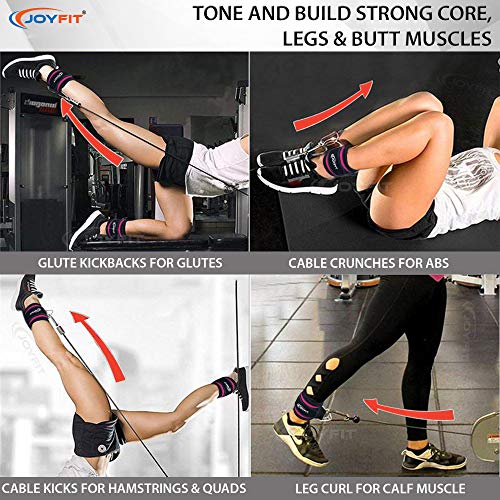 Image of Joyfit Padded Ankle Straps- for Cable Machine, Kickbacks, Glute Workouts, Leg Extensions, Curls & Hip Abductors with Padded Neoprene Support, Ideal for Men & Women [Pair]