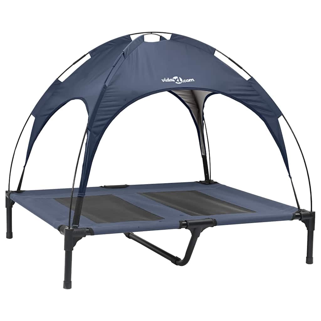 Cama para perros elevada, 92 x 77 x 82,5 cm, de acero, extraíble, para perros grandes, medianos y pequeños, salón, jardín, terraza
