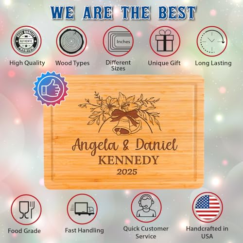 Tabla de cortar personalizada para parejas, regalo 2026, tabla de madera grabada a medida para inauguración de hogar, aniversario, nueva casa, boda, compromiso o cumpleaños — ideal para parejas, padres y mujeres miniatura 4