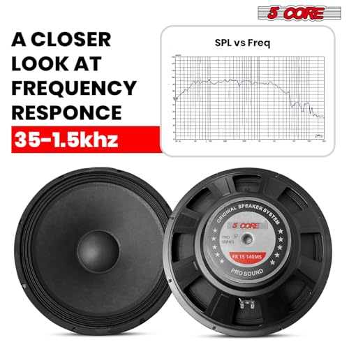 5 core 15 inch subwoofer speaker 250w rms full range pa dj sub woofer speakers 8 ohm deep bass replacement component subwoofers for pro audio use - fr 15 140 ms