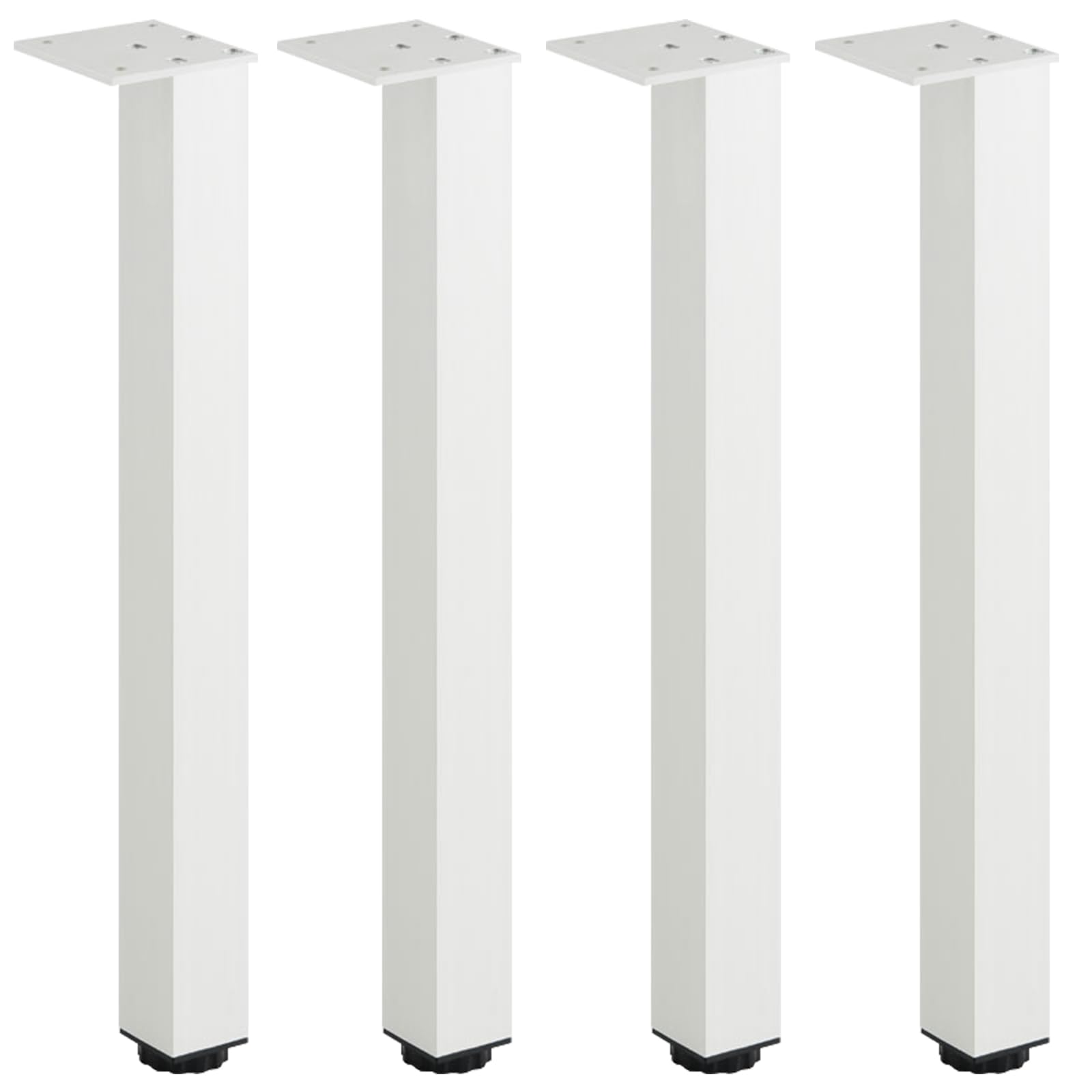 YJRZYQKXKL Furniture Legs Adjustable, 4pcs Square Furniture Feet Silver Aluminum Alloy | Anodized Surface Table Legs Height: 3-40cm Sofa Legs Cabinet Legs Kitchen Foot-35cm/13.8" — image 1