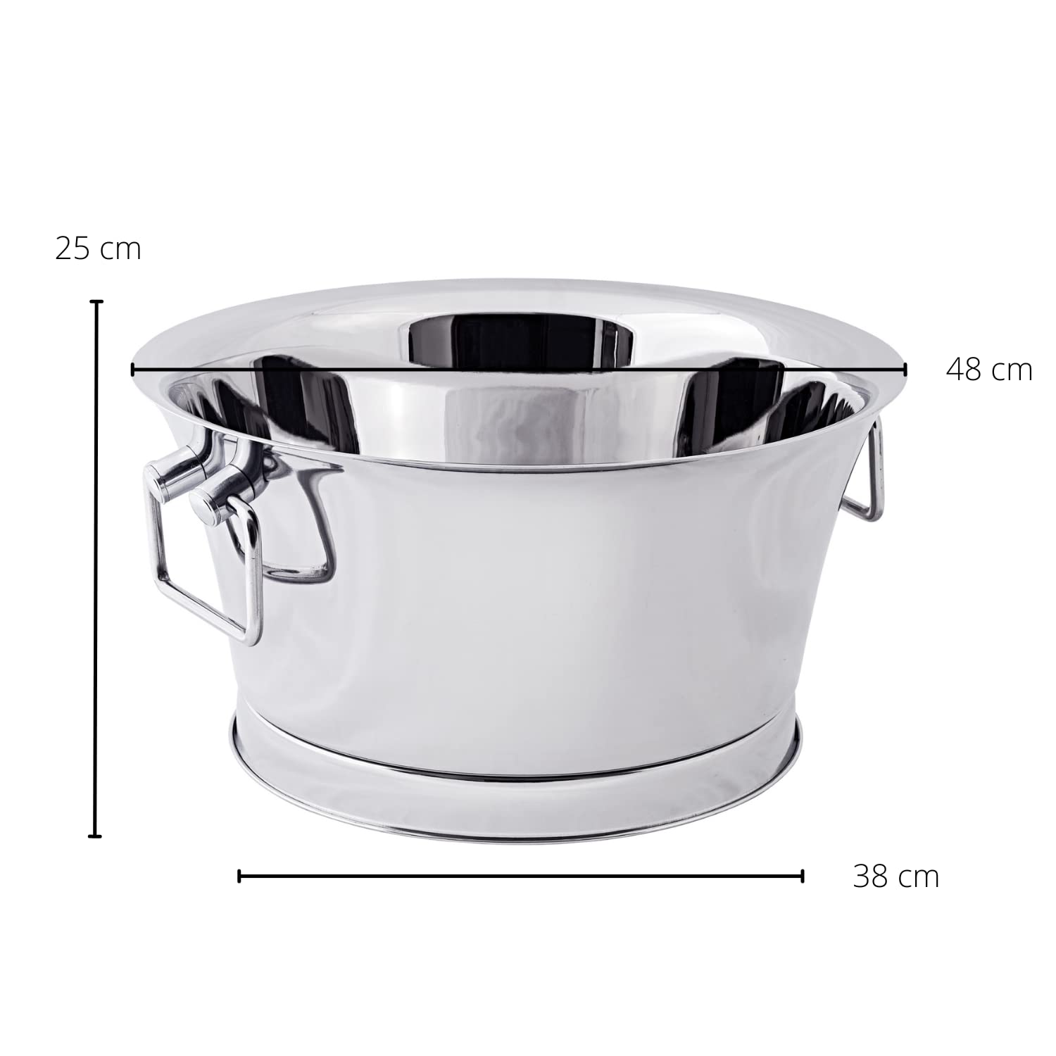 EDZARD Samu - Raffreddatore per champagne (Ø 48 cm, grande) in acciaio inox – Refrigeratore per bottiglie a doppia parete – Refrigeratore per 6 bottiglie – Ciotola per vino, spumante e cubetti di