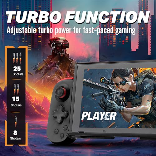 Image of NITHO Wireless Mobile Gaming Controller for iOS & Android Phones, PC, Tablets, Switch | Adjustable Size, Turbo, RGB LED lights, Gamepad for Cloud Gaming, PS Remote Play, Arcade MFI Games