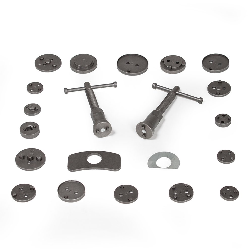 tectake Kit per arretramento pistoncini Freno Set di rispristino per pistoncini del Freno Utensili del Freno 22 Pezzi Resetter dei Freni a Mandarino Blu