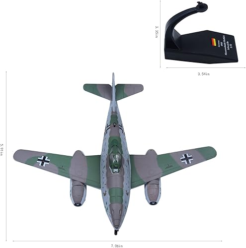 Miniatura 4 de Messerschmitt Me 262A Avión de ataque de combate Modelo de avión de metal 172 Modelos de avión militar Avión fundido a presión