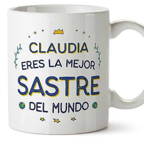 MUGFFINS Tazas Personalizadas para SASTRE mujer - En Español - Mejor del Mundo - 11 oz / 330 ml - Regalo Personalizable original y divertido